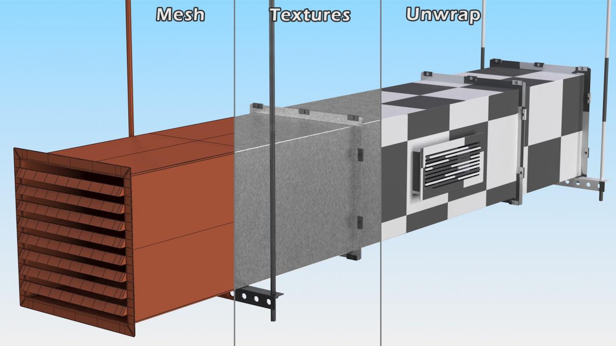 3D model Aluminium Square Air Duct