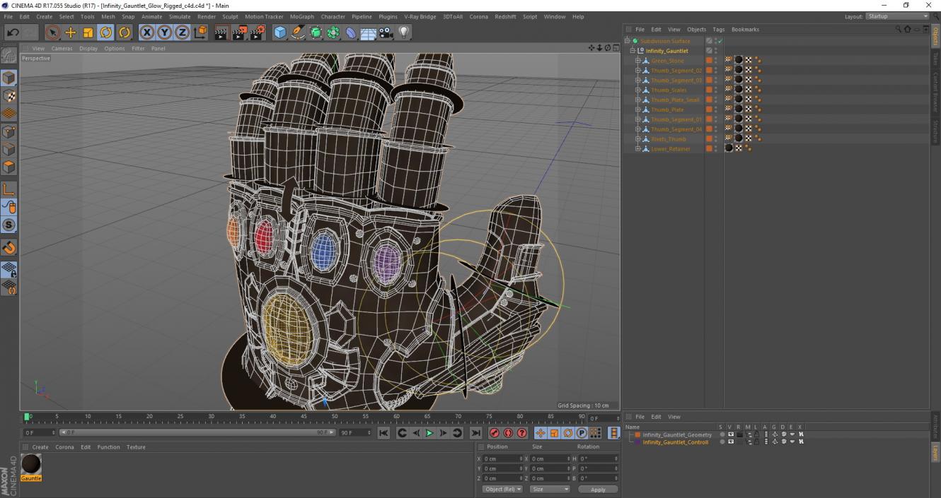 3D Infinity Gauntlet Glow Rigged for Cinema 4D model