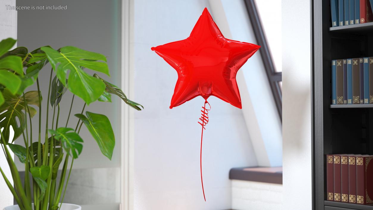 Star Shape Balloon Red 3D