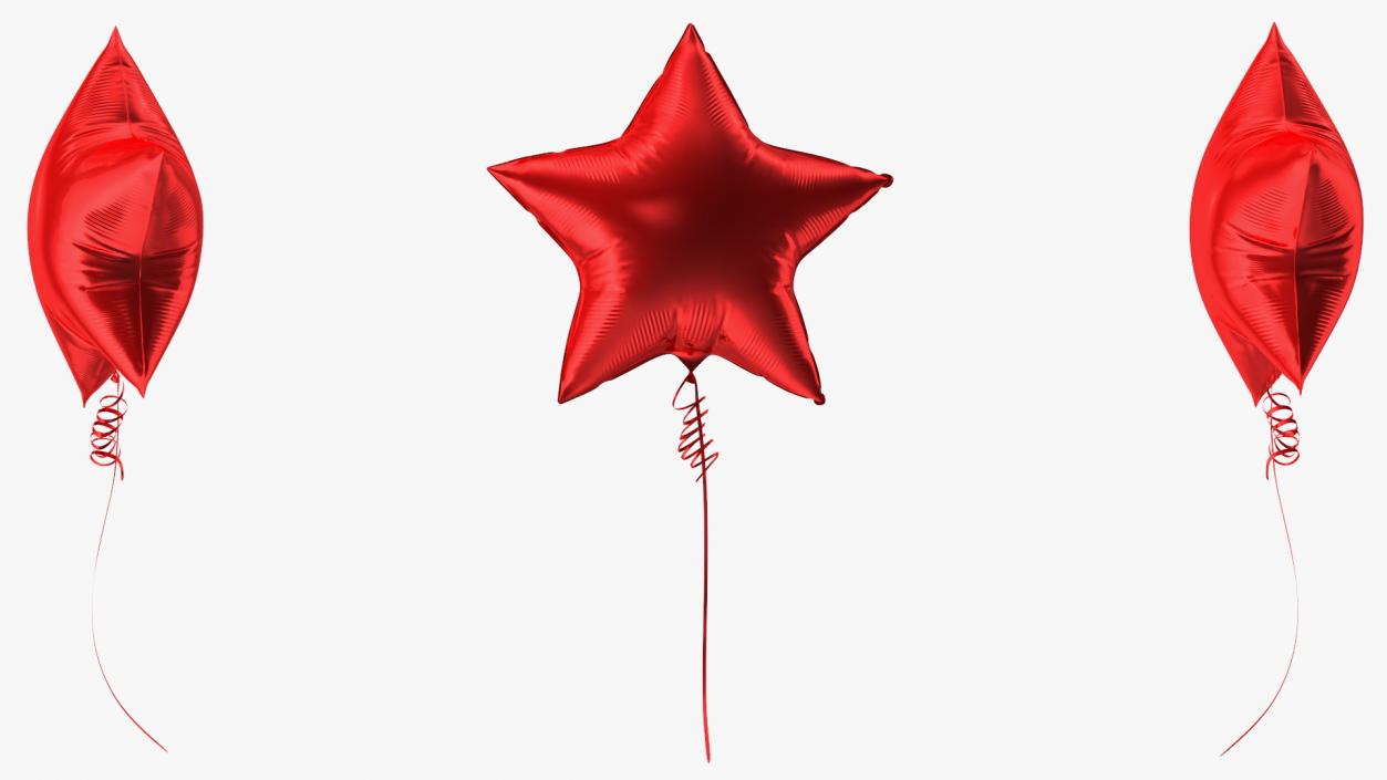 Star Shape Balloon Red 3D