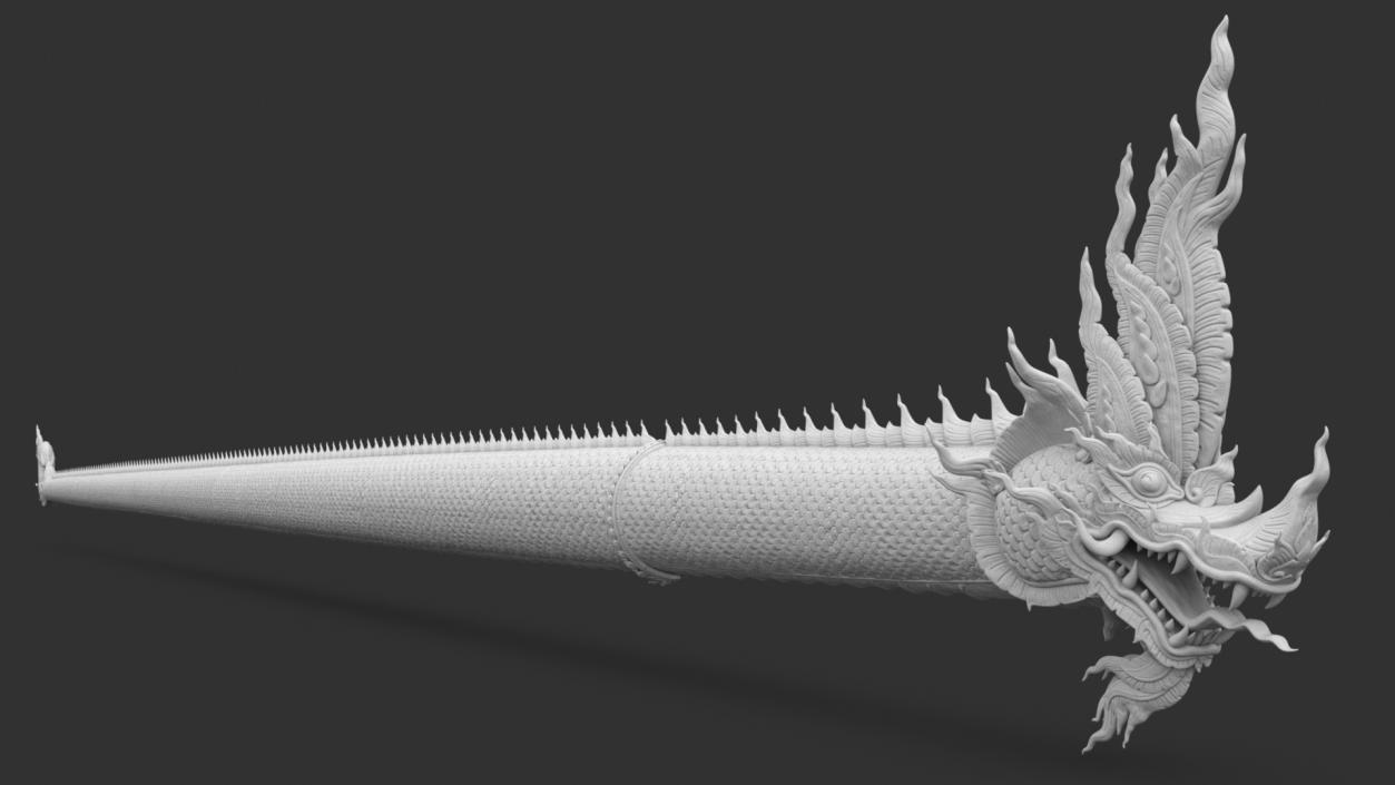 Naga Dragon White 3D