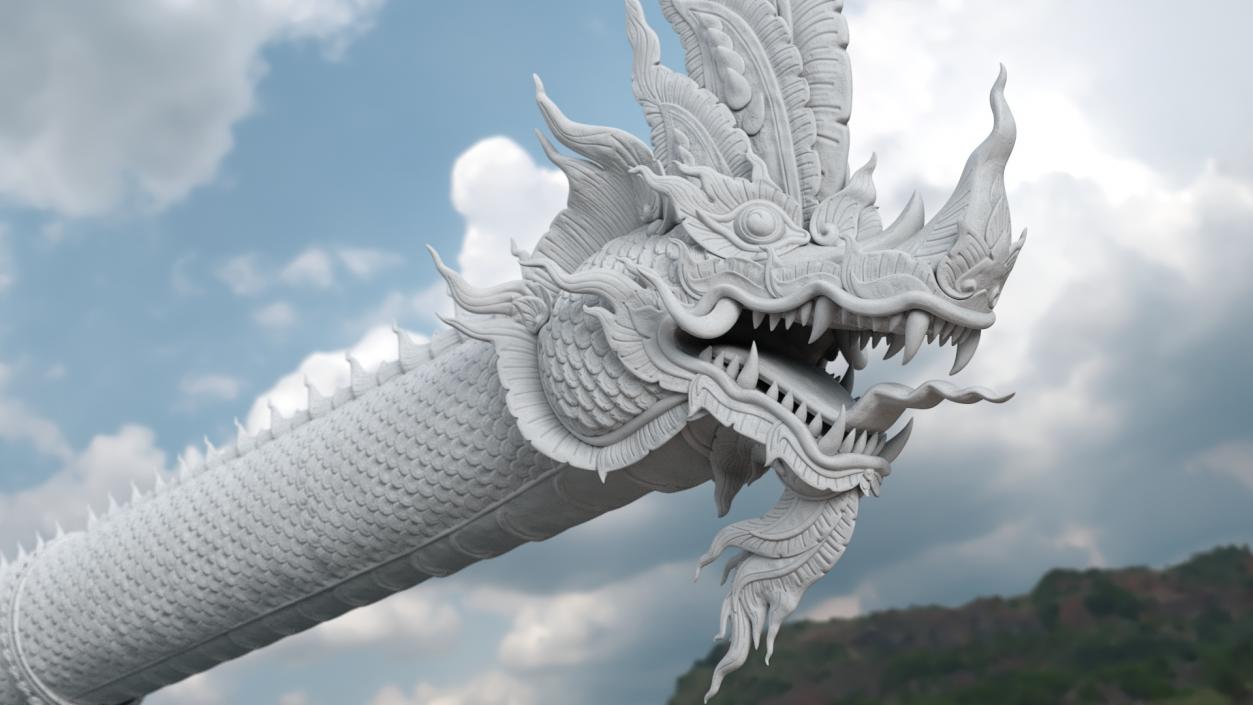 Naga Dragon White 3D