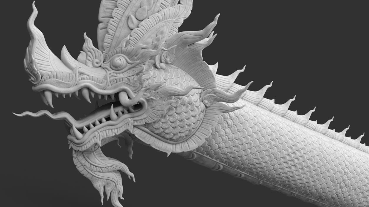 Naga Dragon White 3D