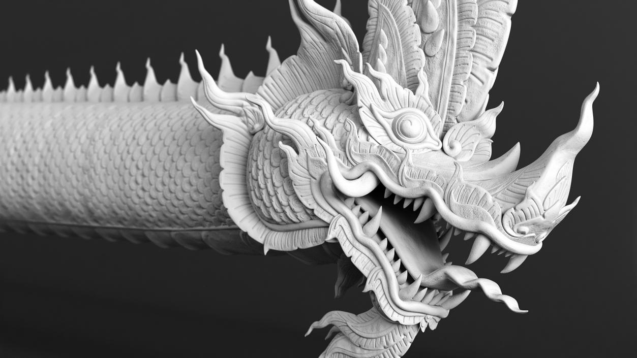 Naga Dragon White 3D