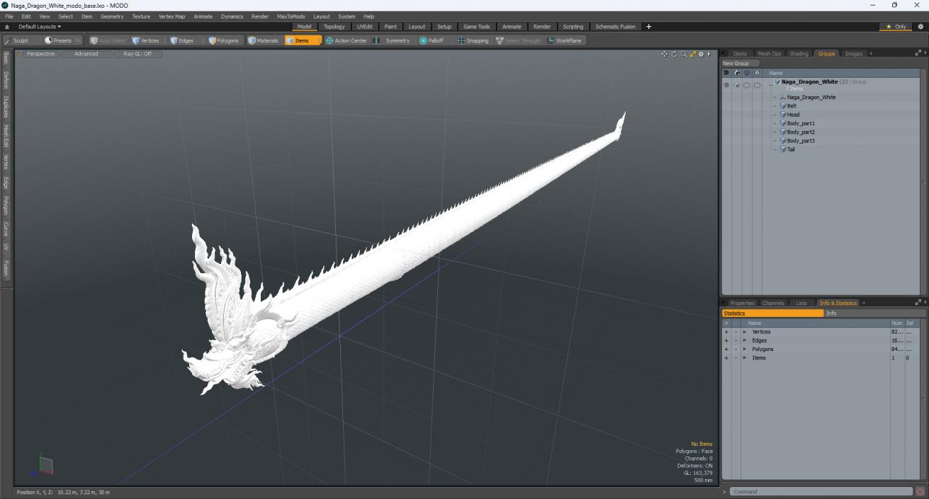 Naga Dragon White 3D