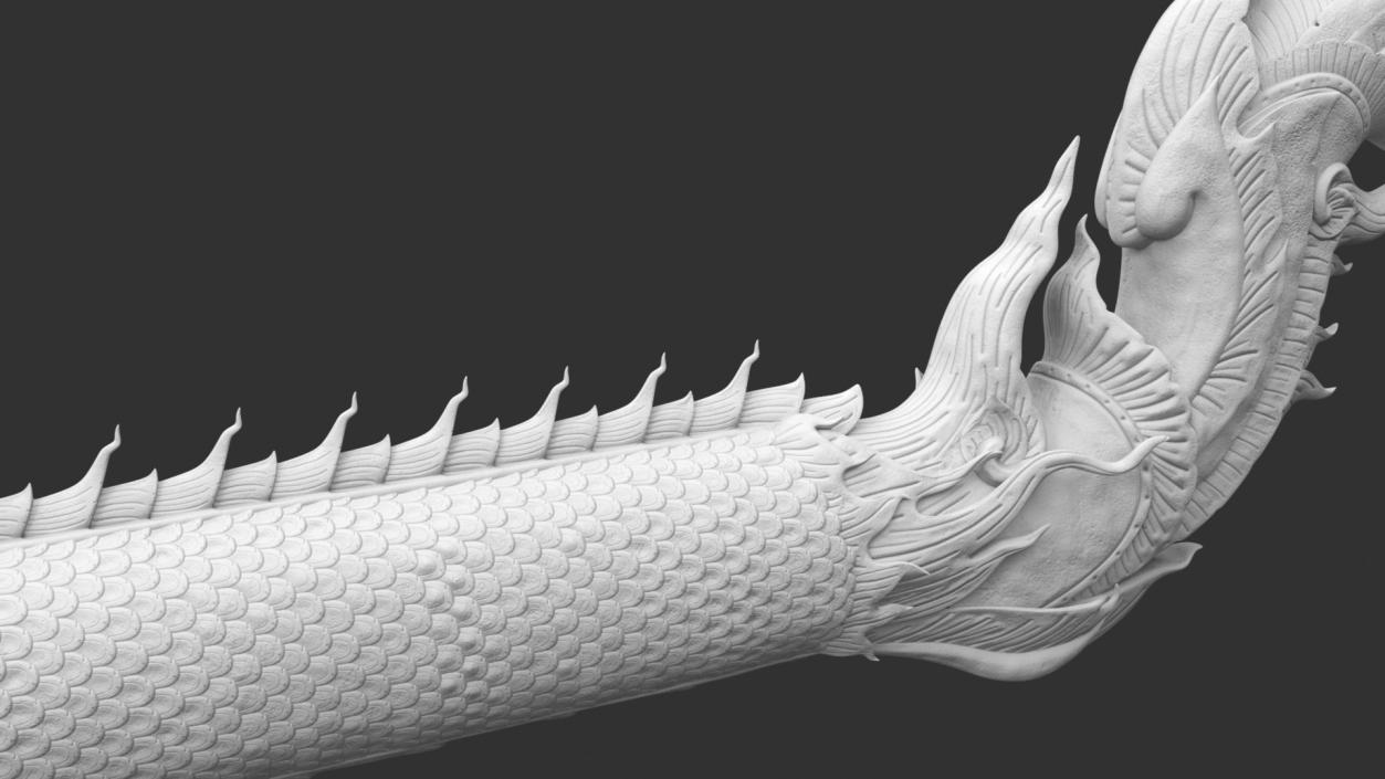 Naga Dragon White 3D