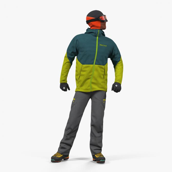 3D Rock Climber Winter Hiking Gear Rigged model