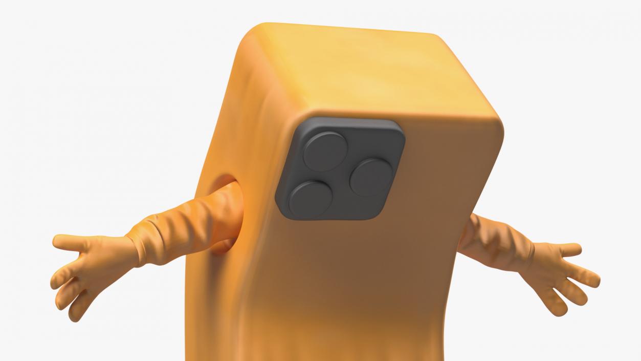 3D Orange IPhone Mascot Happy Pose