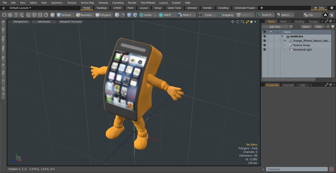 3D Orange IPhone Mascot Happy Pose