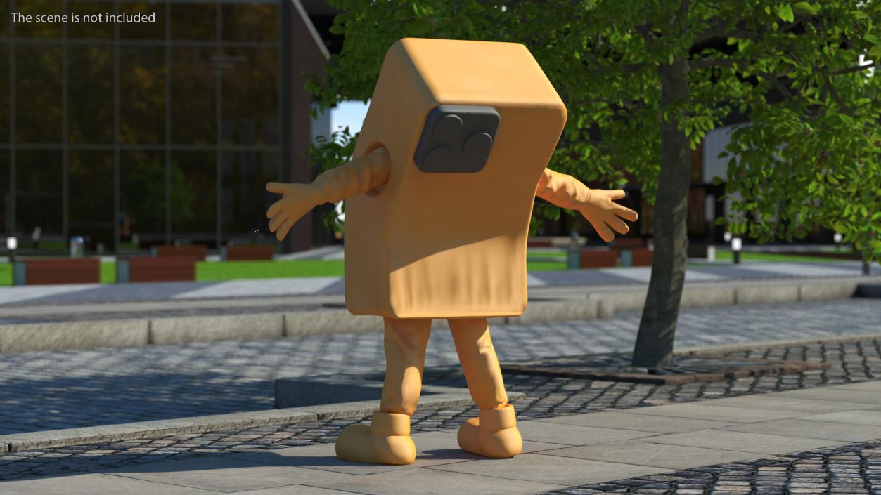 3D Orange IPhone Mascot Happy Pose