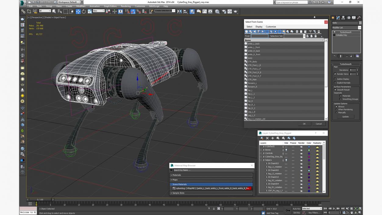 CyberDog Gray Rigged for Cinema 4D 3D model