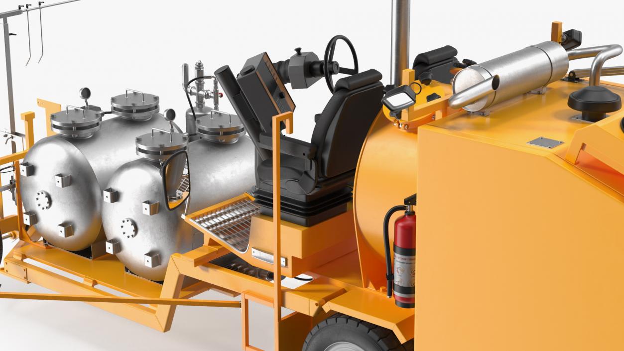 Road Line Marking Machine Rigged 2 3D model