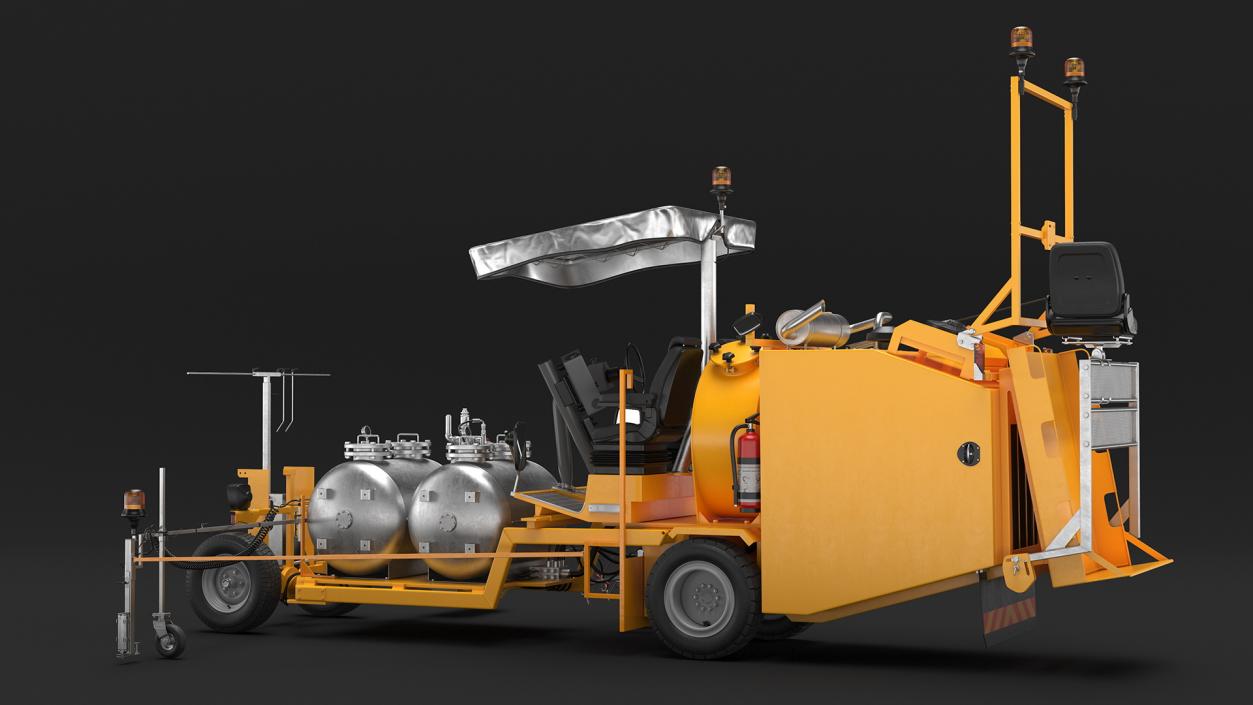 Road Line Marking Machine Rigged 2 3D model