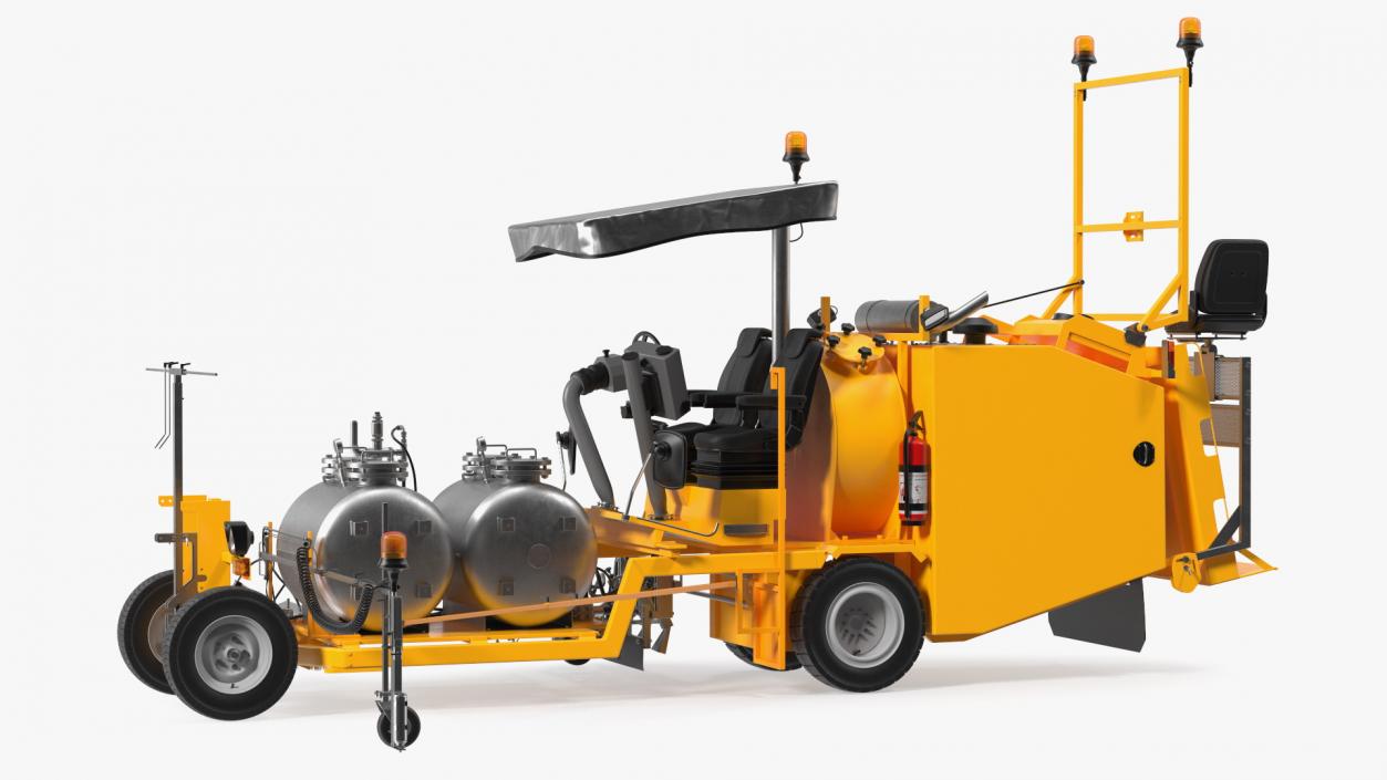 Road Line Marking Machine Rigged 2 3D model