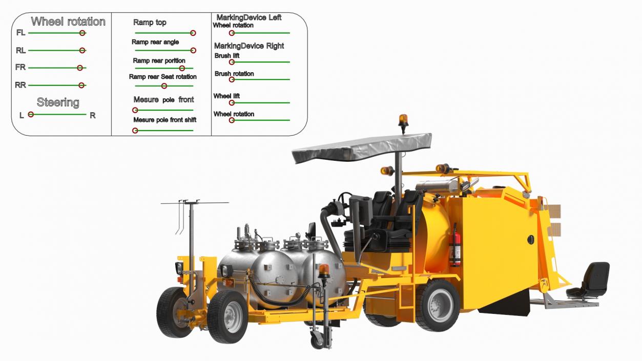 Road Line Marking Machine Rigged 2 3D model