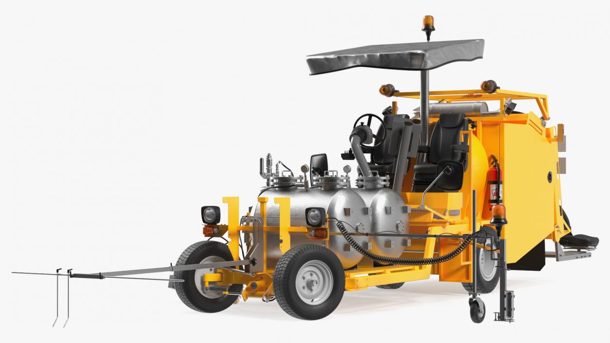 Road Line Marking Machine Rigged 2 3D model