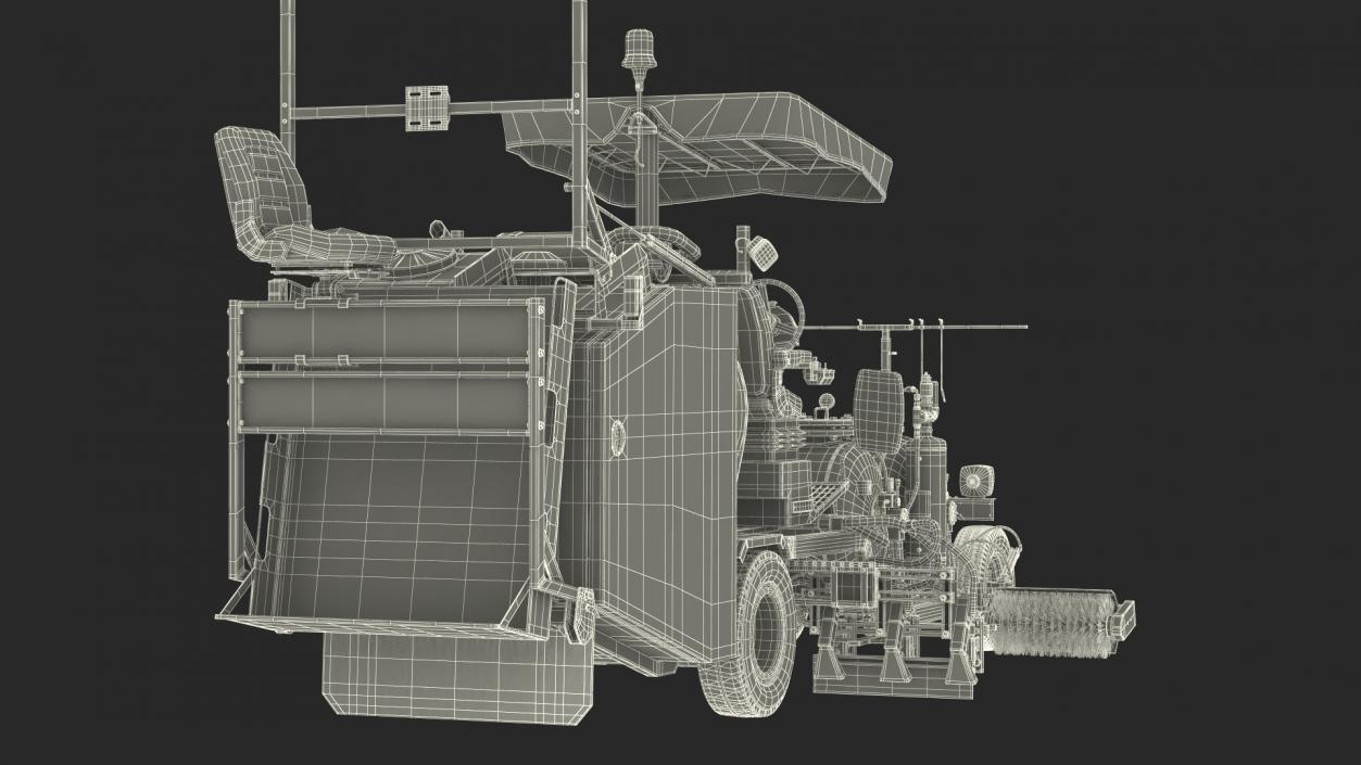 Road Line Marking Machine Rigged 2 3D model