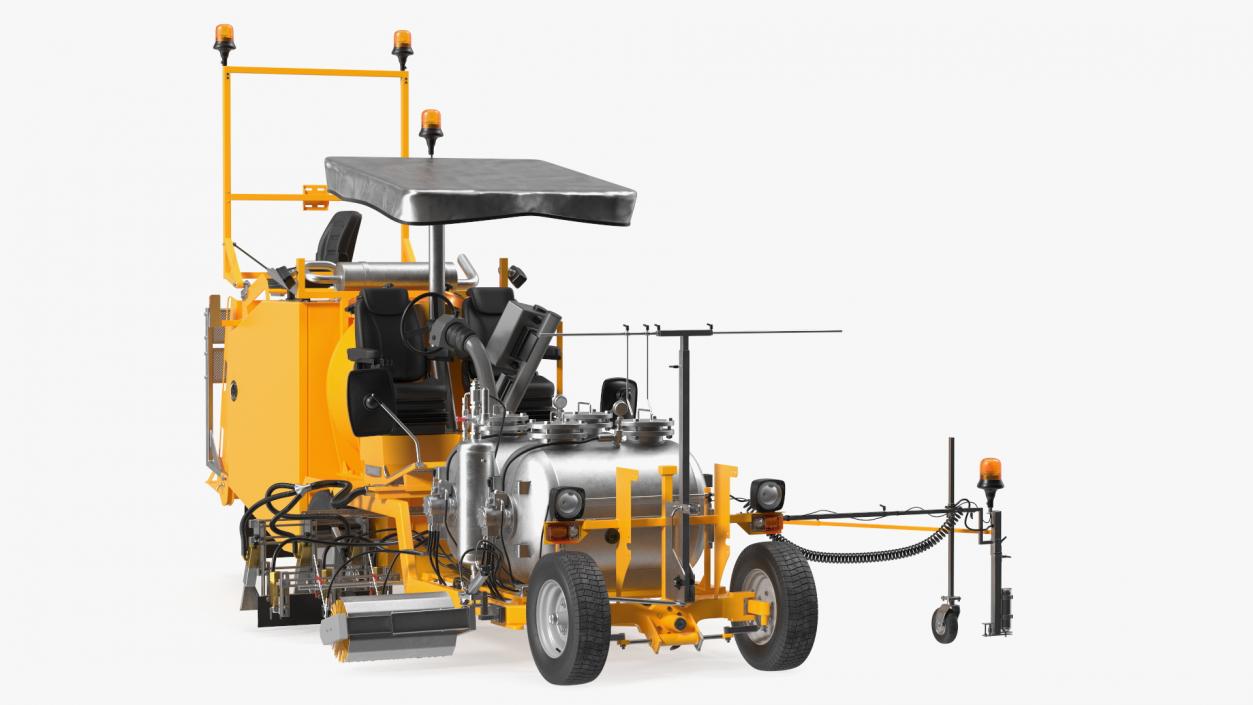 Road Line Marking Machine Rigged 2 3D model