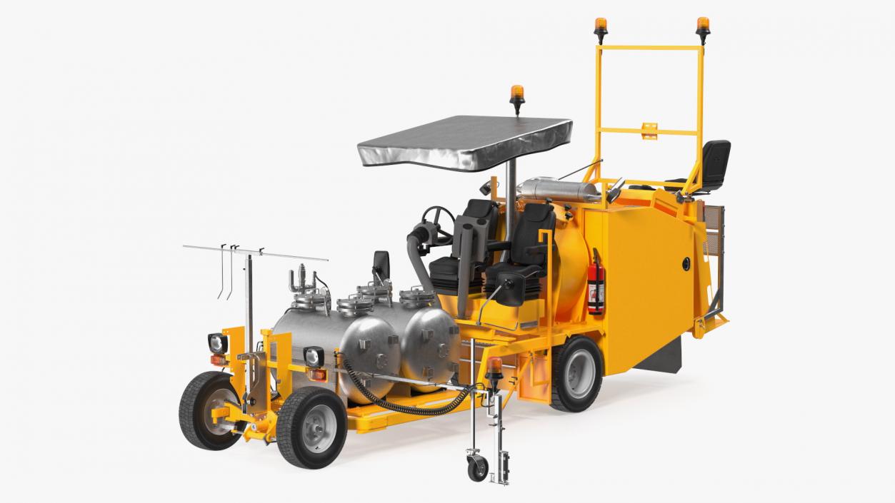 Road Line Marking Machine Rigged 2 3D model