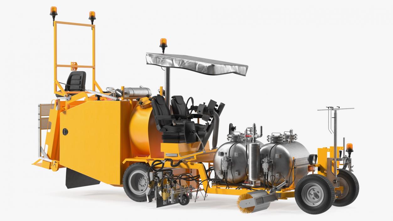 Road Line Marking Machine Rigged 2 3D model