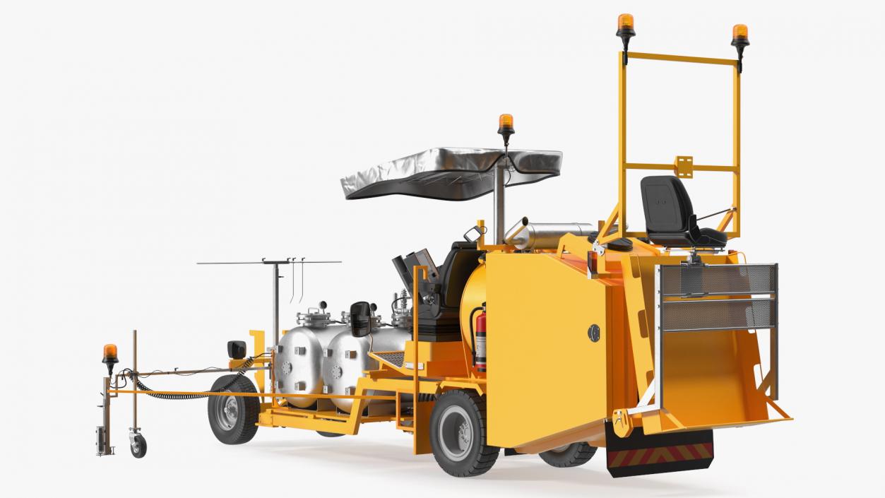 Road Line Marking Machine Rigged 2 3D model