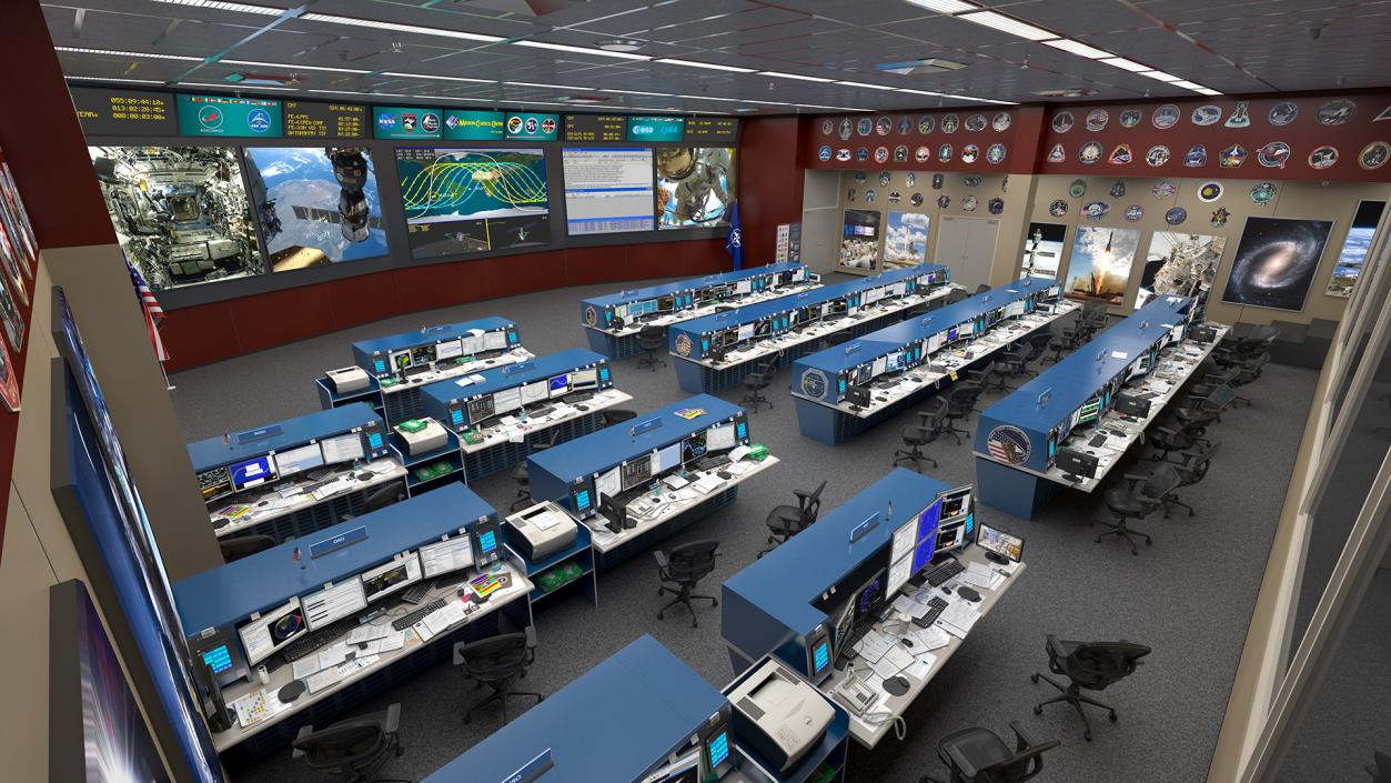 3D NASA Mission Control Room Space Center model