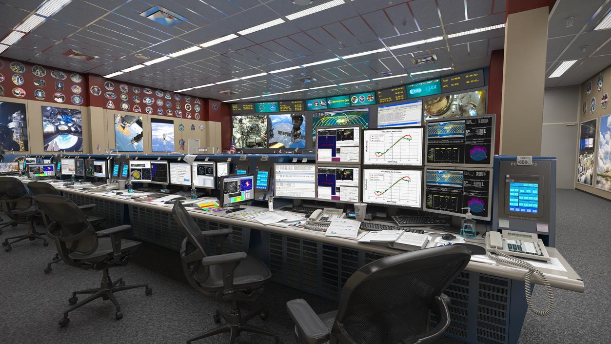 3D NASA Mission Control Room Space Center model