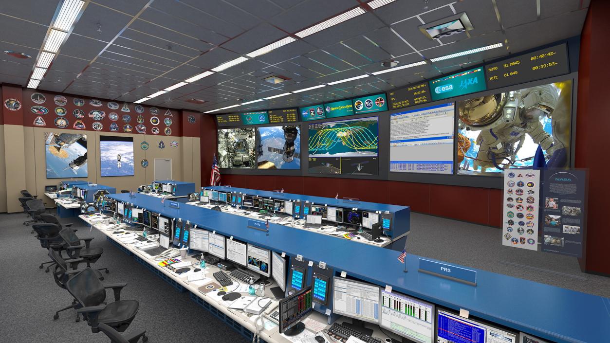 3D NASA Mission Control Room Space Center model