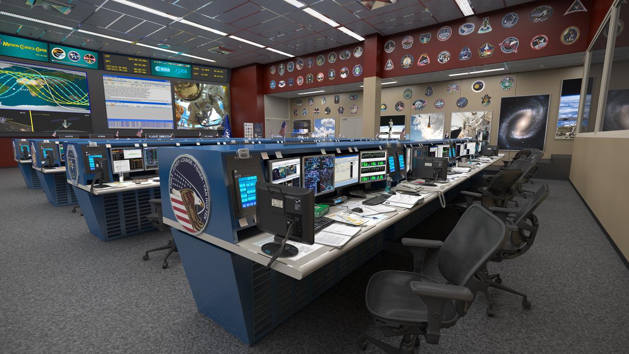 3D NASA Mission Control Room Space Center model