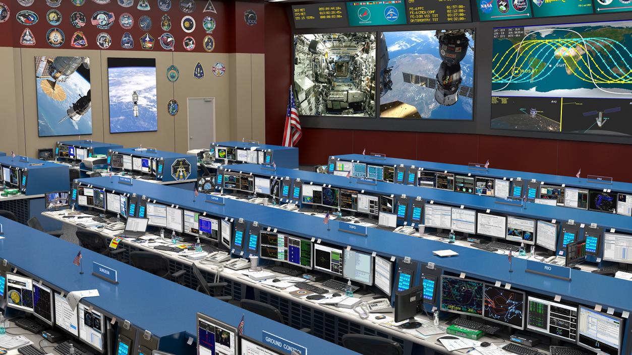 3D NASA Mission Control Room Space Center model