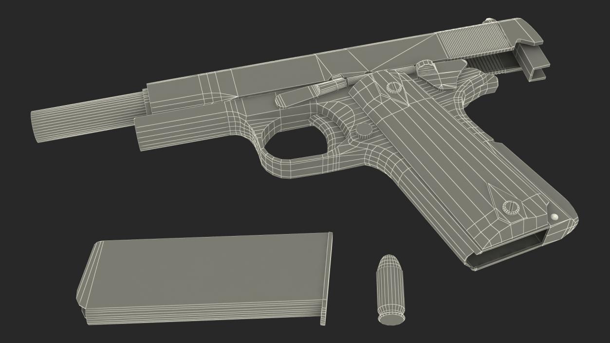 3D Colt 1911 Government AAA Game Weapon