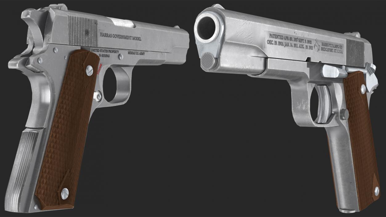 3D Colt 1911 Government AAA Game Weapon