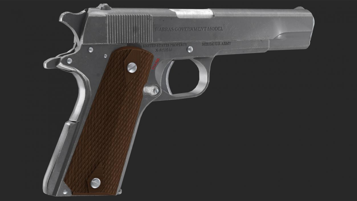 3D Colt 1911 Government AAA Game Weapon