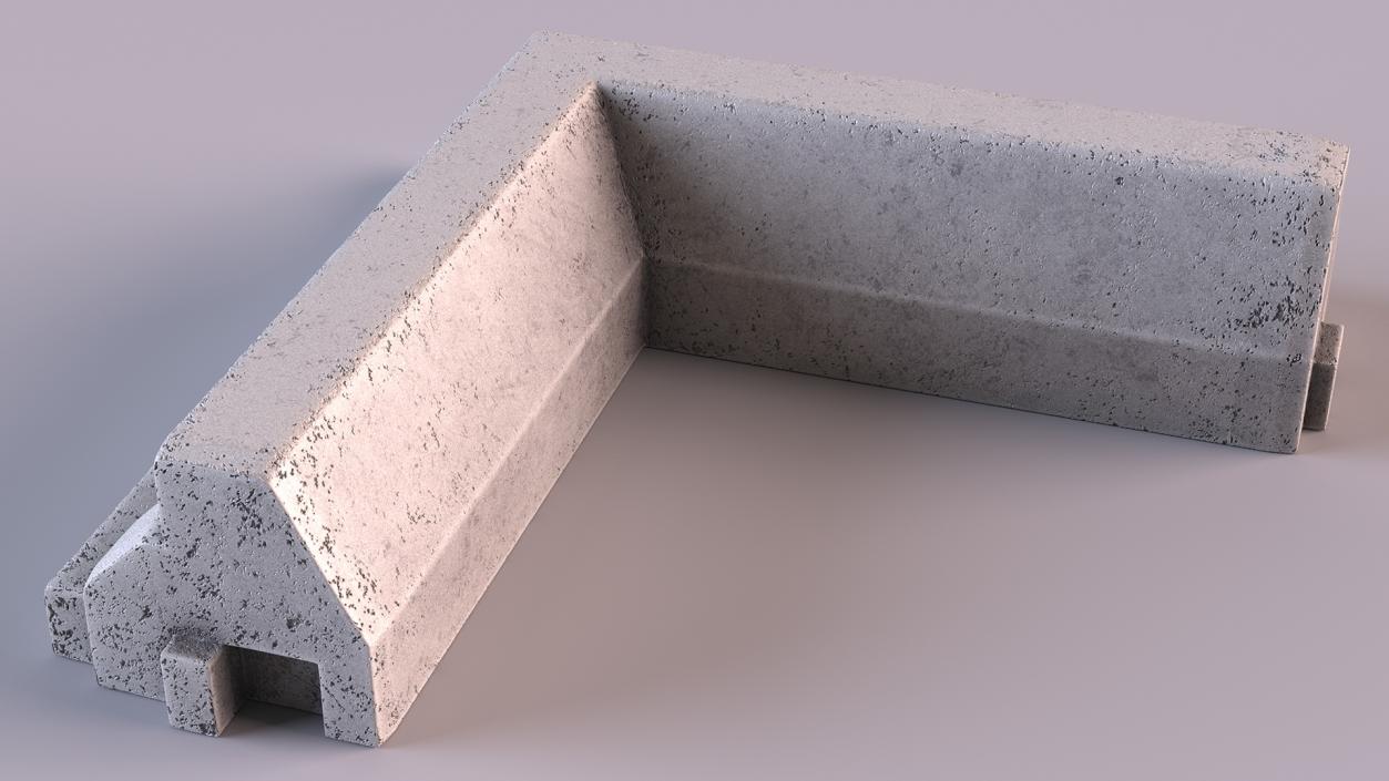 3D model Curb Inner Corner Section