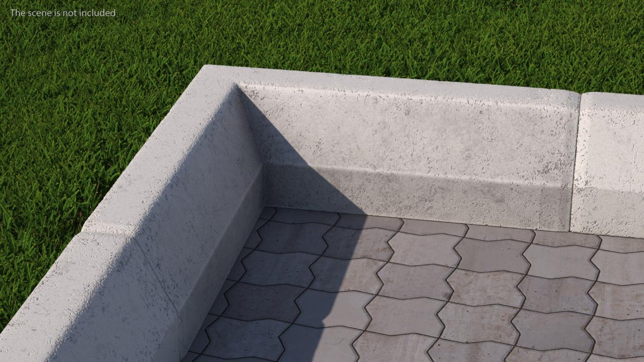 3D model Curb Inner Corner Section