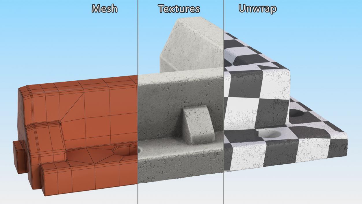 3D model Curb Inner Corner Section