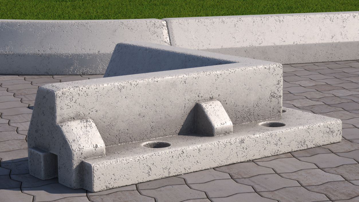 3D model Curb Inner Corner Section