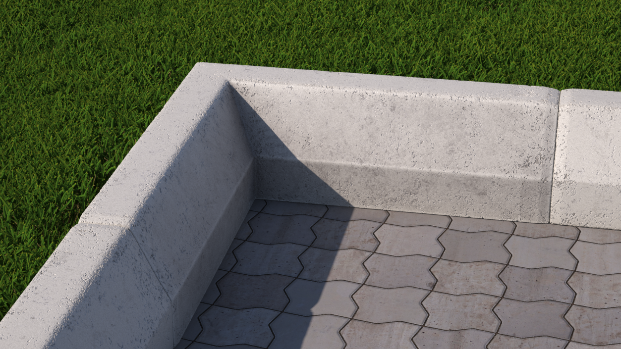 3D model Curb Inner Corner Section