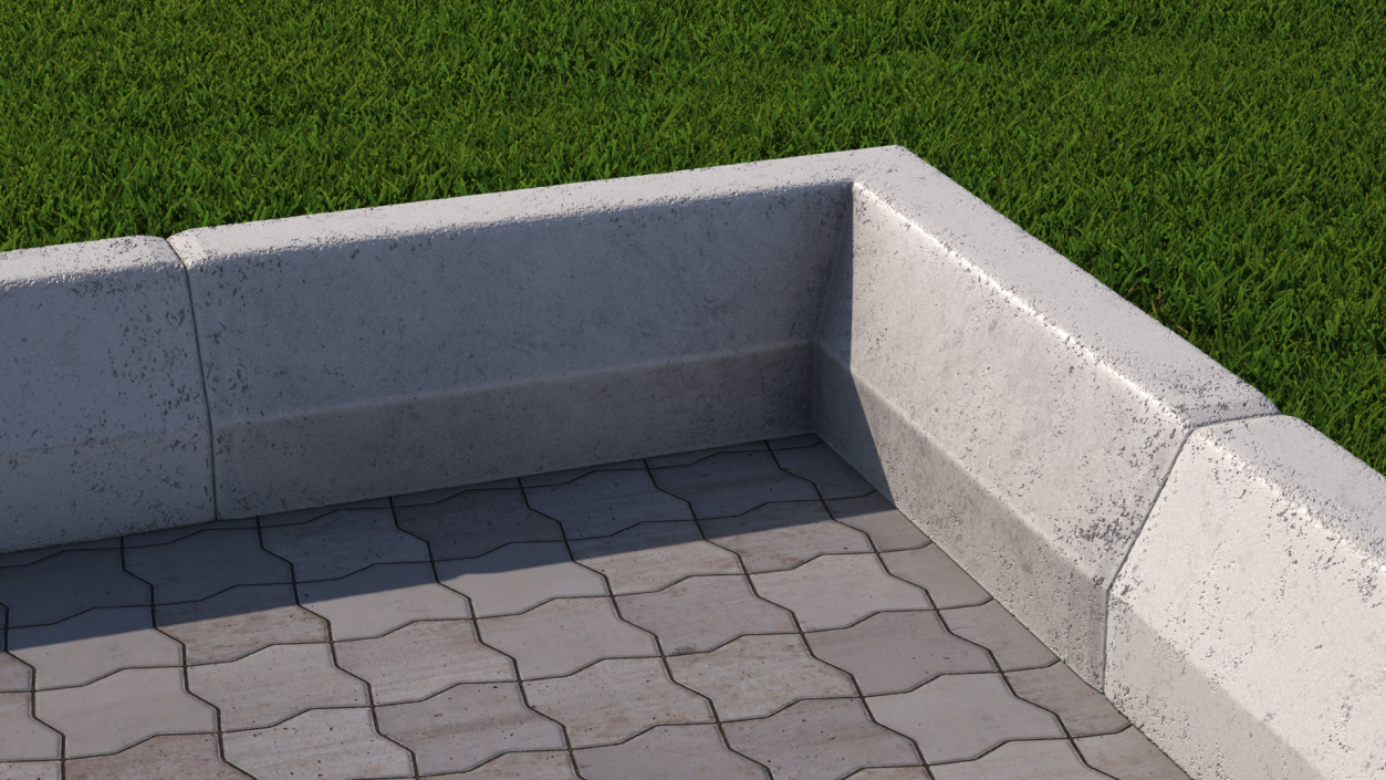 3D model Curb Inner Corner Section