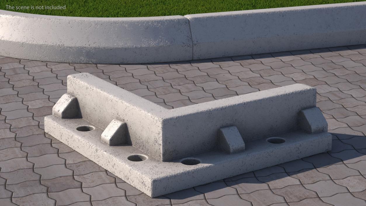 3D model Curb Inner Corner Section