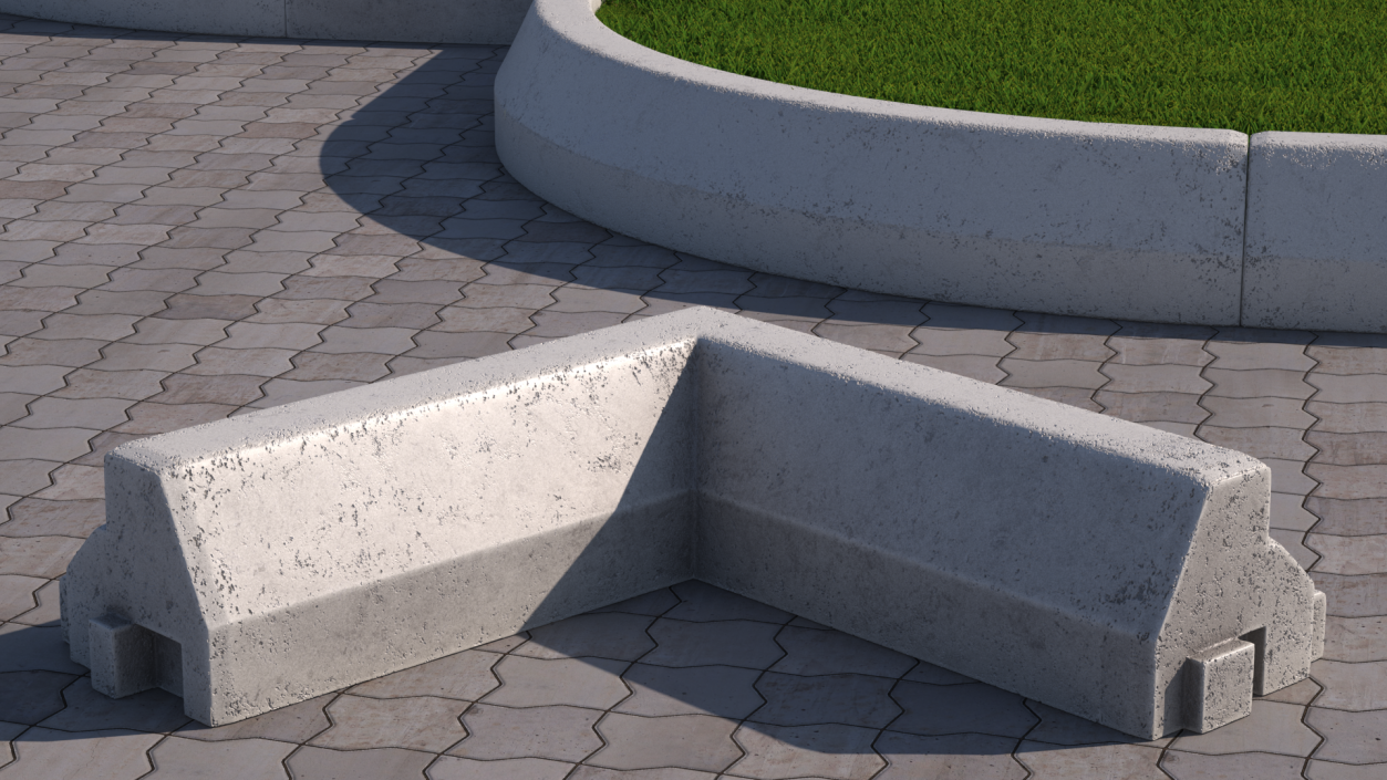 3D model Curb Inner Corner Section