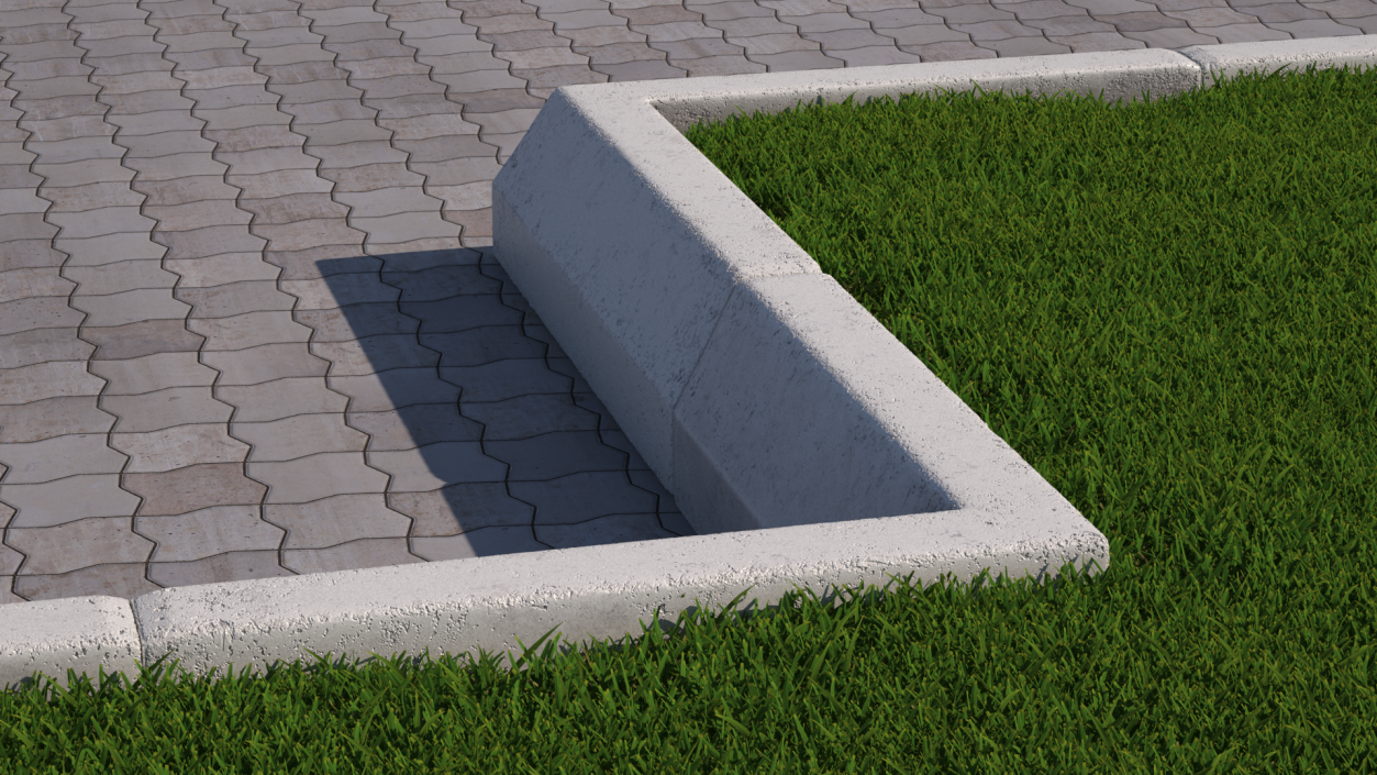 3D model Curb Inner Corner Section