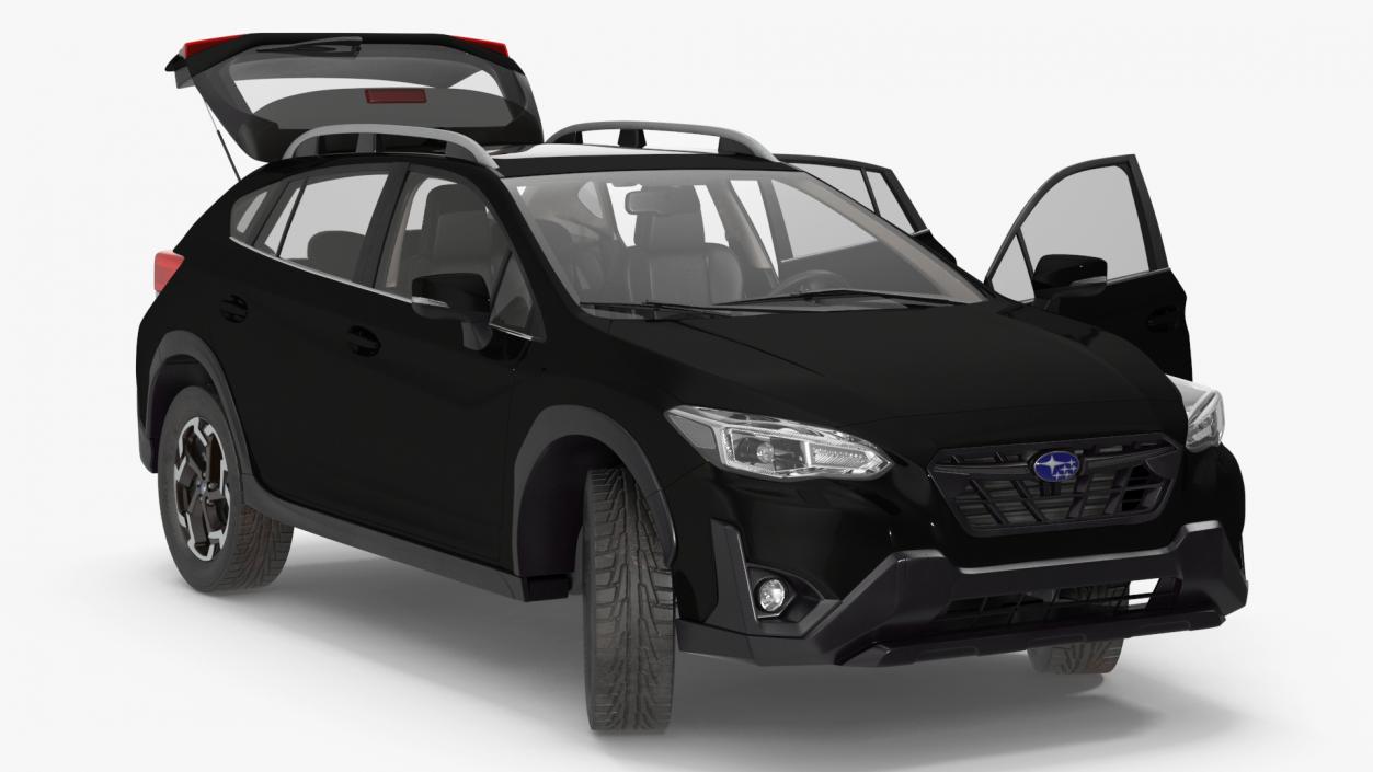 Subaru XV 2020 Hybrid CUV Black Rigged for Maya 3D