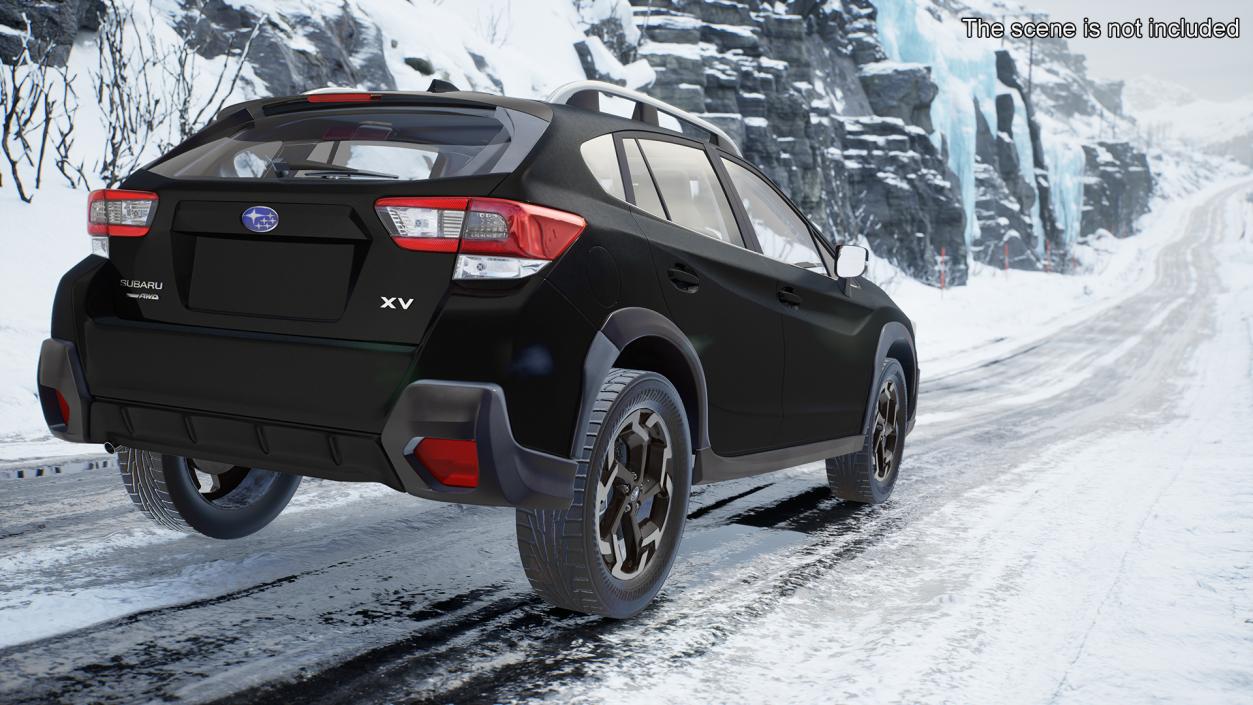 Subaru XV 2020 Hybrid CUV Black Rigged for Maya 3D