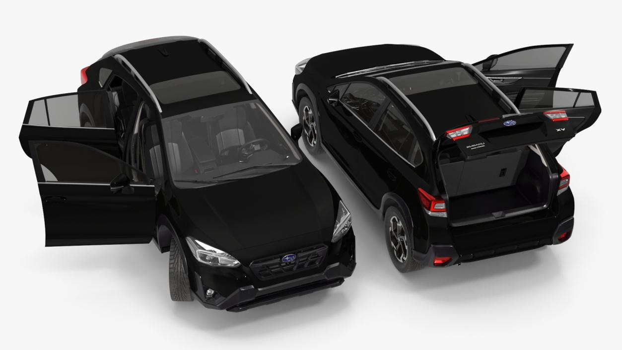 Subaru XV 2020 Hybrid CUV Black Rigged for Maya 3D