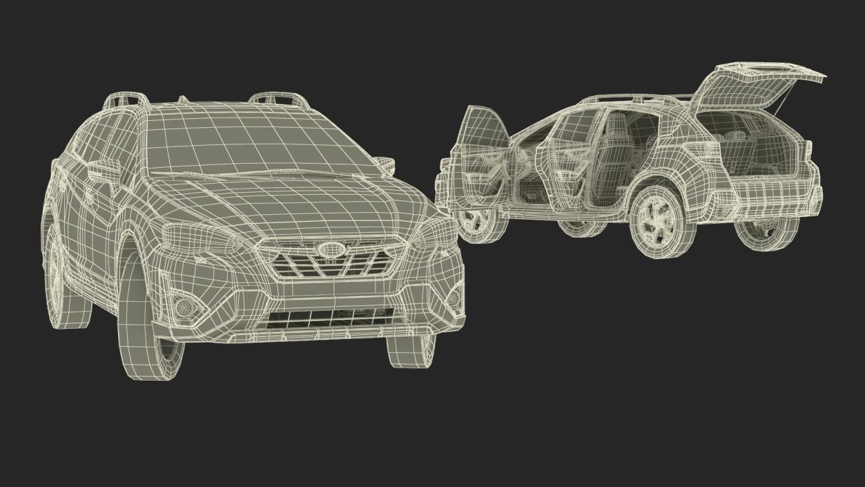 Subaru XV 2020 Hybrid CUV Black Rigged for Maya 3D