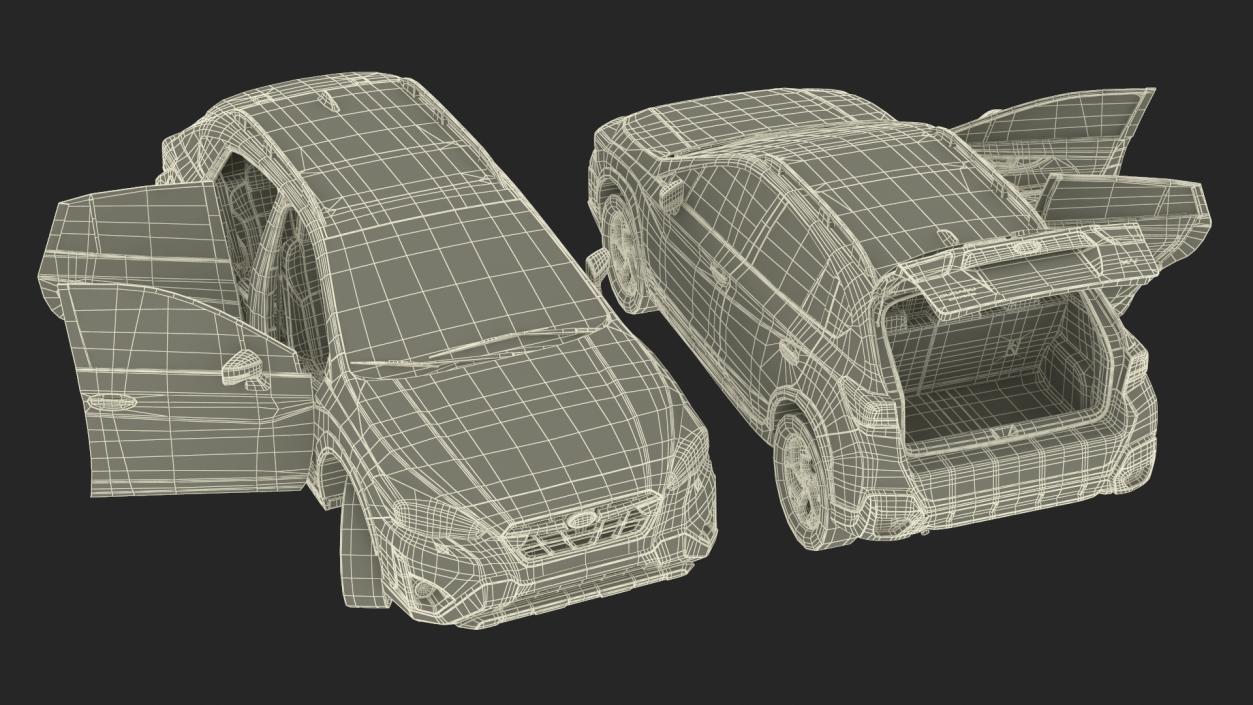 Subaru XV 2020 Hybrid CUV Black Rigged for Maya 3D