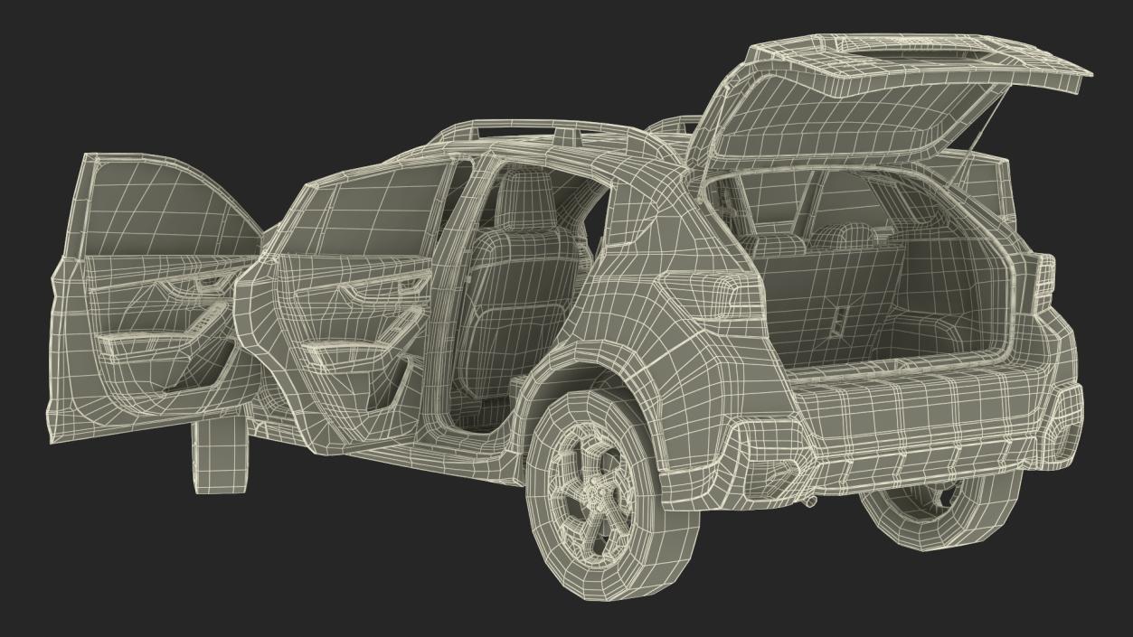 Subaru XV 2020 Hybrid CUV Black Rigged for Maya 3D