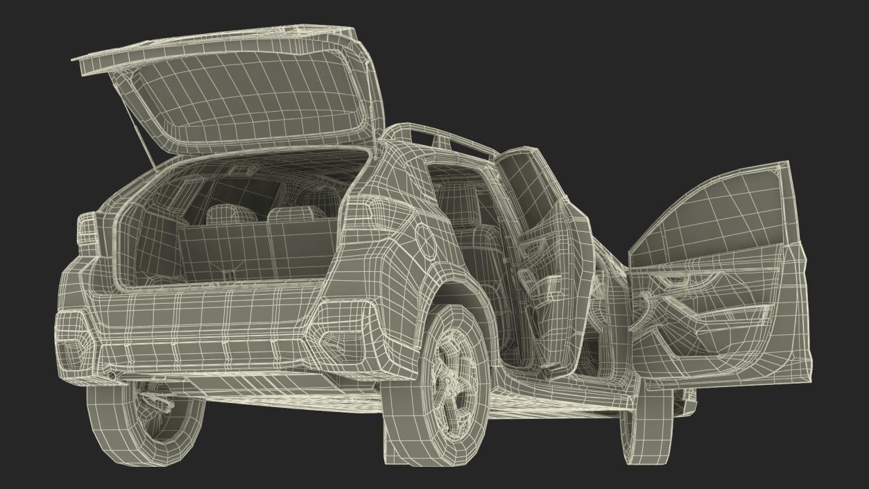 Subaru XV 2020 Hybrid CUV Black Rigged for Maya 3D