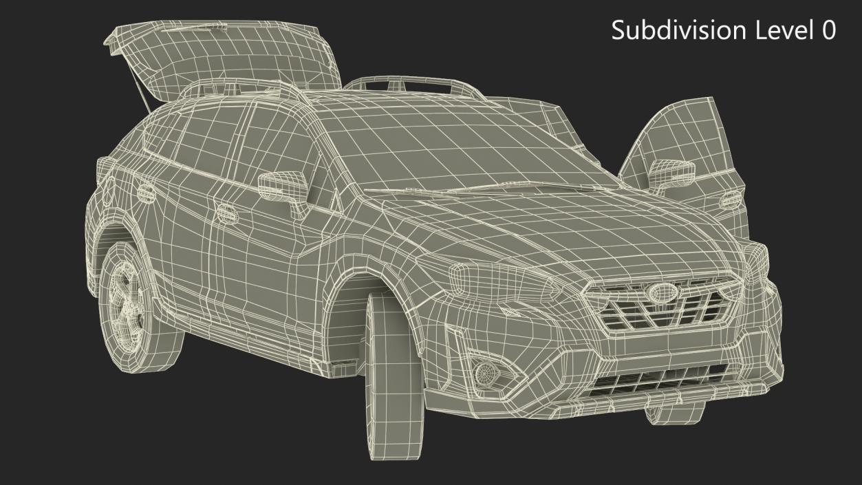 Subaru XV 2020 Hybrid CUV Black Rigged for Cinema 4D 3D